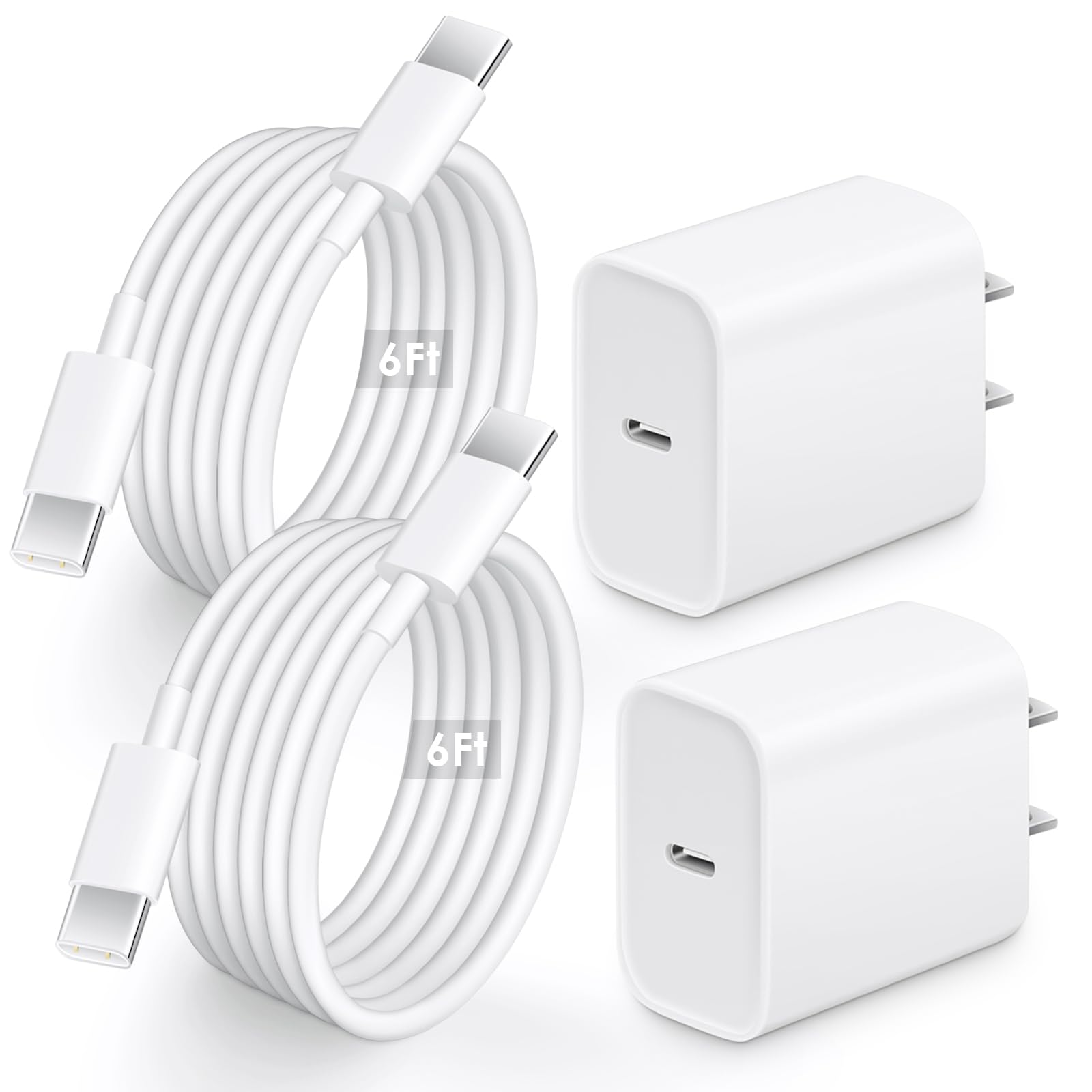 AISNI i Phone 17 16 15 Charger Fast Charging, 2 Pack i-Phone Charger Fast Charging iPhone 17 16 Pro Max Chargers Block with 6 FT Type C Cable for iP17/17 Pro Max/17 Pro/16/15 Series