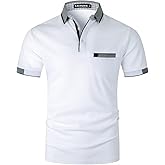LIUPMWE Mens Polo Shirts Short Sleeve Shirts for Men Casual Cotton Collared T Shirt Golf Shirts Stylish Tops