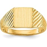 JewelryWeb 14k Yellow Gold Polished Signet Ring Size 4 Ring for Women
