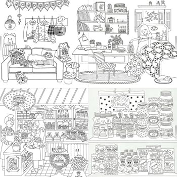 Around My Town Color Therapy Anti Stress Coloring Books For Adult Relaxation 64 Pages Cute Illustrated Colouring Book Relaxation Kang Nyang Amazon Sg Books