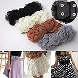 Women's Fashion Flower Elastic Stretch Waist Belt Wide Stretch Waistbands