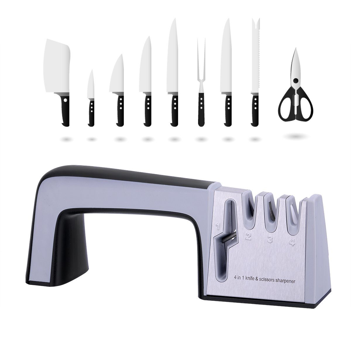 Best 1 Set Professional Home Kitchen Sharpening 4 Stone Scissor Knife Blade Sharpener