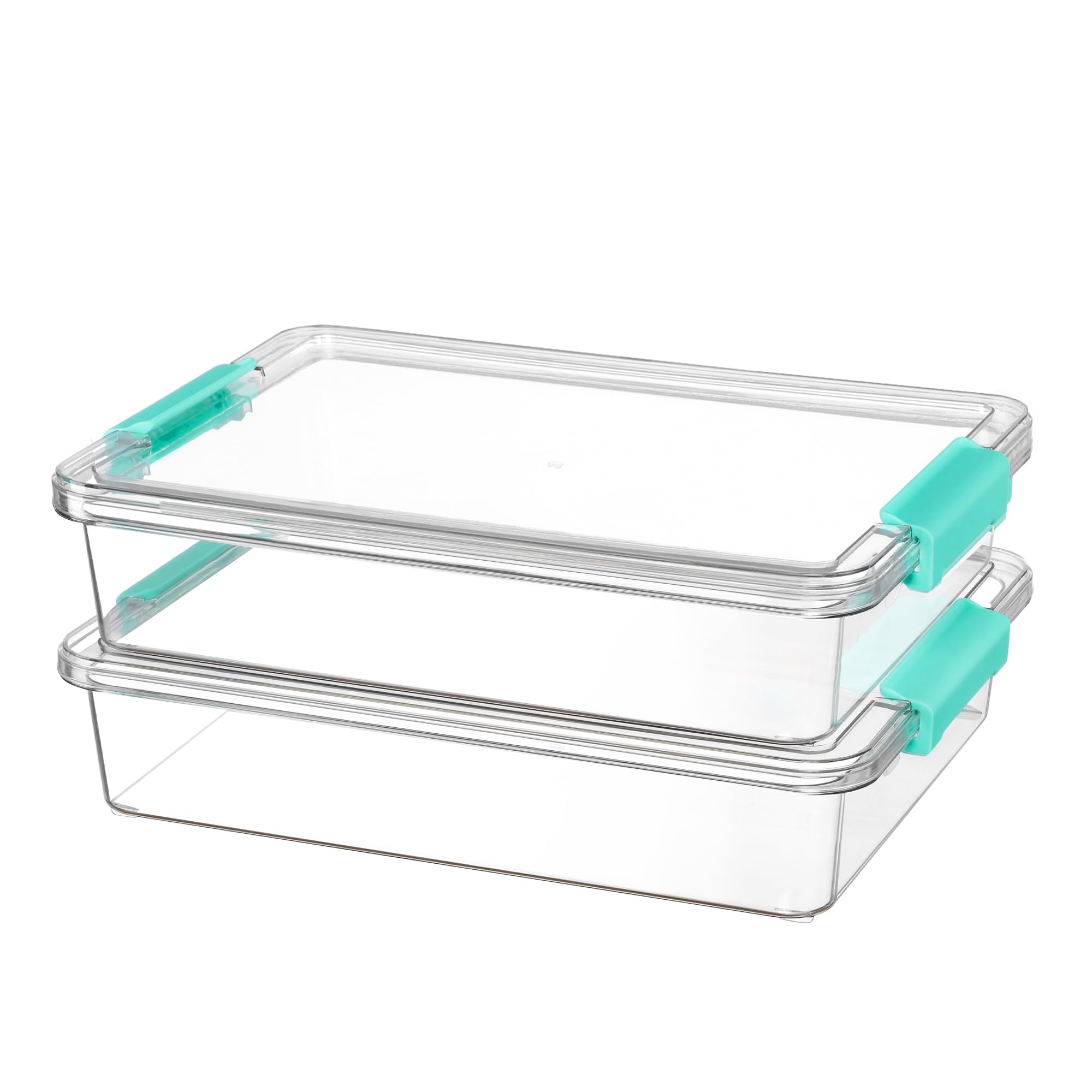 Vtopmart 6 Qt Plastic Storage Bins with Lids, Clear Sensory Bins, Arts Crafts Organizers and Storage, Stackable Containers for Home Office and School Supplies, 2 Pack