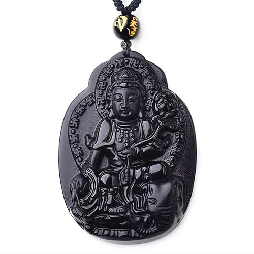 CAISHENY Obsidiana patrón Santo de la Serpiente y el dragón Colgante de