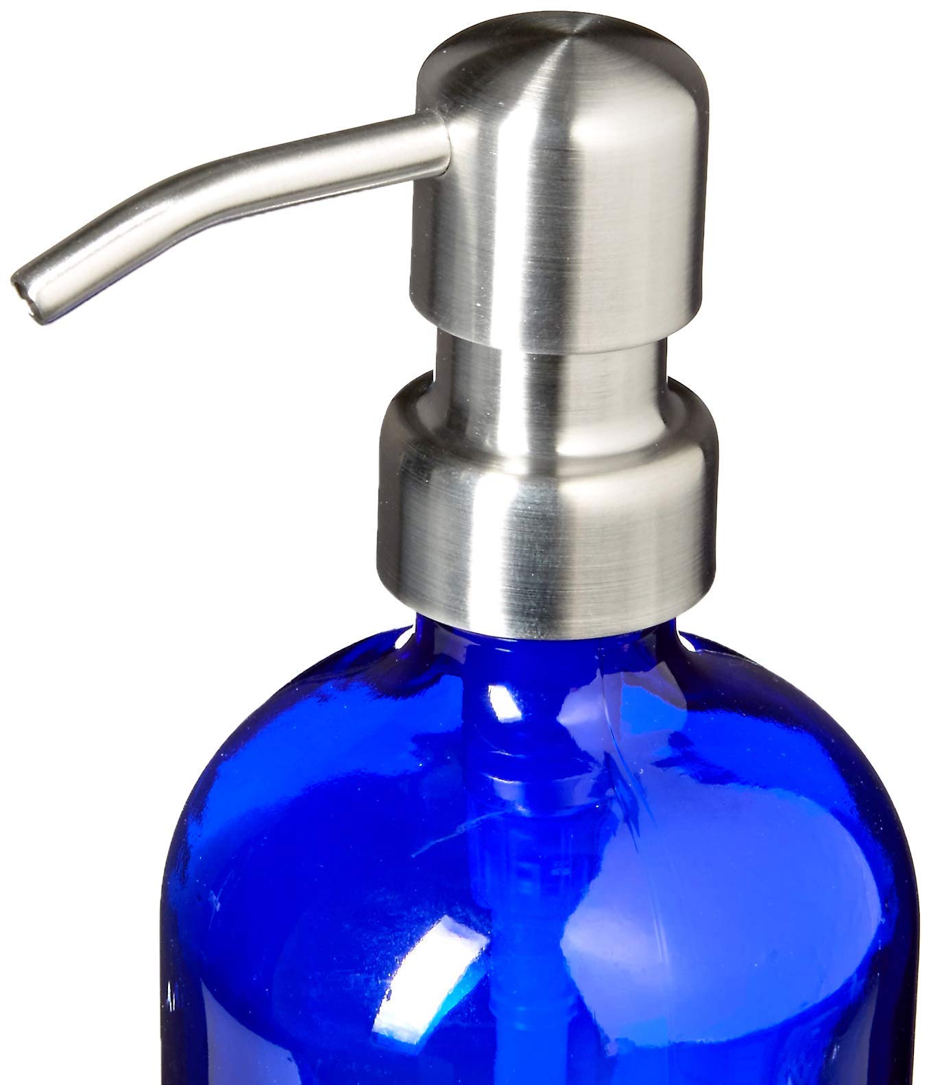 Industrial Rewind Cobalt Blue Soap Dispenser with Stainless Metal Pump