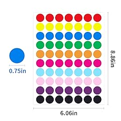 Ouzoustate 2800 PCS Dot Stickers- 3/4" Round Circle