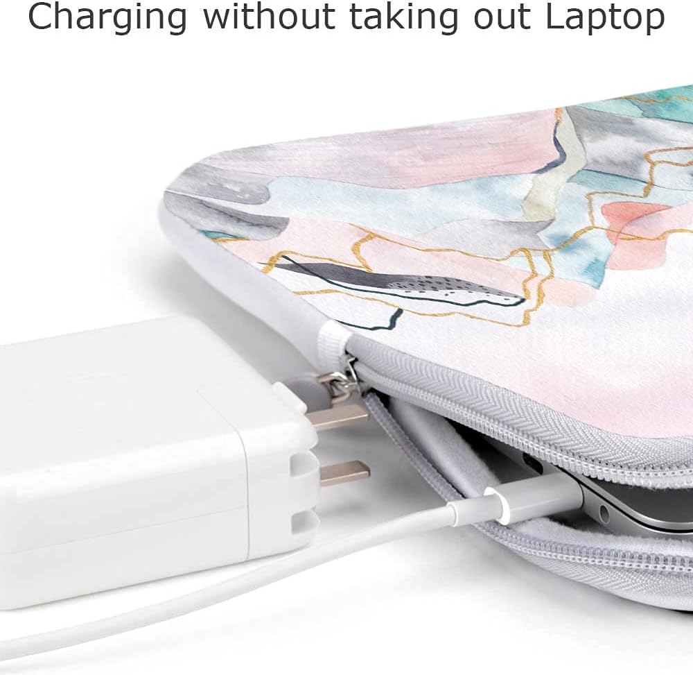 Laptop Sleeve, iCasso 13-13.3 Inch Stylish Flower Pattern Canvas Stitching Leather Briefcase Cover Case Bag for MacBook Air/Pro/Ultrabook/Notebook/iPad Pro - Watercolor Scenery