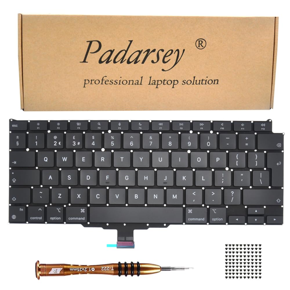 Pardarsey Replacement UK Version Keyboard Compatible with MacBook Air Retina 13" M1 A2337 Late 2020 Year UK Version+Keyboard Screws+Screwdriver