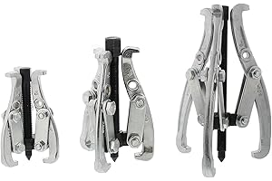 MOSIKEN 3 Jaw Puller Tool Kit,Bearing Puller for Pulley Gear Bearing Flywheel Removal,Heavy Duty Motor Tech Gear Puller Set with Reversible Jaws (3“ 4” 6“)