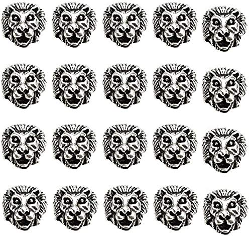 Photo 1 of **7 GOLD BEADS NOT 20 SILVER BEADS***
AD Beads Solid Metal 20 Pieces 12x12mm Lion Head Spacer Beads for Necklace Bracelet Craft Design