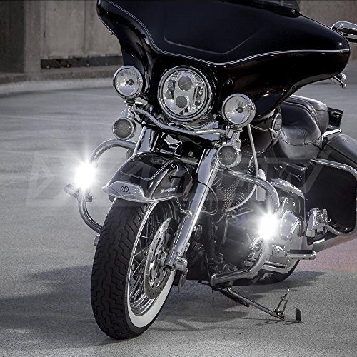 XK-GLOW XK034014-B Black Motorcycle Highway Bar Switchback Driving Light (for Crash Bars Harley Davidson Touring Bikes)