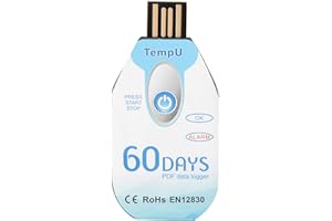 Temperature and Humidity Logger - USB Temperature Recorder with PDF Report and Disposable USB Data Logger for Recording Memor