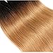 Black Rose T1B 27 Straight Human Hair Weaves Black to Honey Blonde Ombre Hair 3 bundles 8A 100% Peruvian Virgin Hair Extensions Silky Straight Dark Root Two Tone Hair Weaving 300G(T1B/27#,10