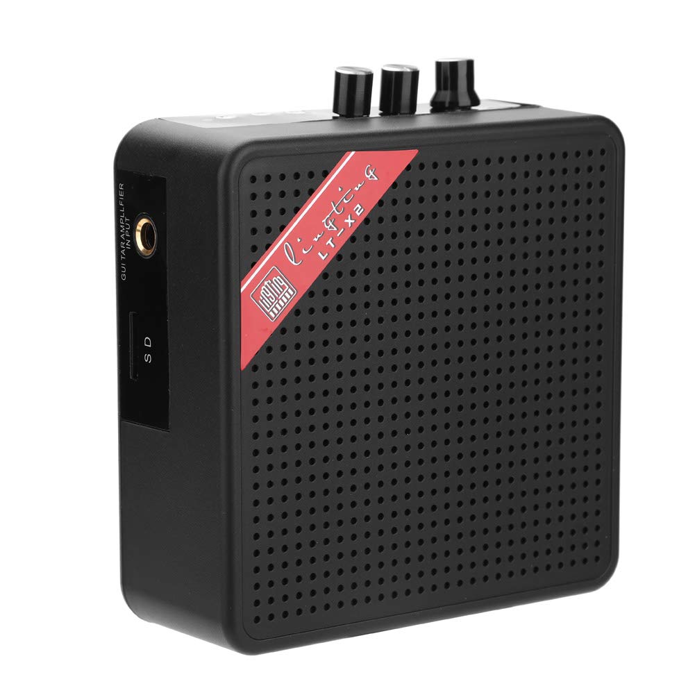 Mini Electric Guitar Amplifier, 5W 9V Portable Bluetooth Speaker, 6.35mm Audio Connector, Bluetooth Connection, SD Card, Distortion Adjustment, HD Wireless Speaker