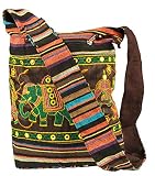 Patchwork Brown Cotton Hobo Crossbody Shoulder Bag Hipster Boho Sling Messenger School Casual