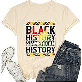 Black History Month Shirts Women Afro African Pride Culture Shirts for Women Melanin Short Sleeve