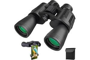 FOLIUMPX 20x50 Binoculars for Adults, High Power Compact Waterproof Binoculars Telescope with Low Light Night Vision for Hunting Bird Watching Travel Football Games with Carrying Case and Strap