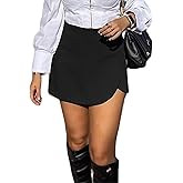 LTZYLS Women's Mini Skort High Waisted Dressy Wrap Asymmetrical Skorts with Built-in Shorts for Going Out Outfits