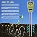 Jellas Soil Moisture Meter, 3-in-1 Soil pH Meter Moisture Sensor Sunlight pH Soil Test Kits for Home and Garden, Indoor/Outdoor Plants - Olive Green