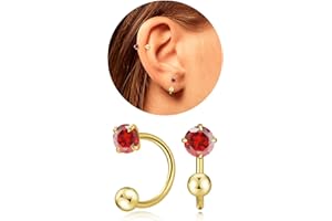 VDKIDKT Tiny 3mm Birthstone Earrings for Women Teen Girls Small Huggie Half Hoop Earrings Tiny Cartilage Hypoallergenic Stud 