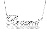 AOLO Briana Heart Name Necklace Silver Stainless