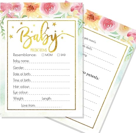 Amazon Com Goldeal Baby Predictions And Advice Cards For Baby Shower Game New Mom Dad Card Or Mommy Daddy To Be For Girl Or Boy Babies Gender Neutral New Parent Message Advice
