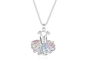 SUMFAN Ballerina Ballet Necklace Gifts for Women Girls,Dance Recital Gifts Ballet Necklace Jewelry for Girls