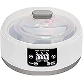 Automatic Yogurt Maker with Adjust Temp(32°C-45°C/90°F-113°F)&Time(1-42h) Compatible 110V-240V,BPA-free,Celsius Increment,Rea
