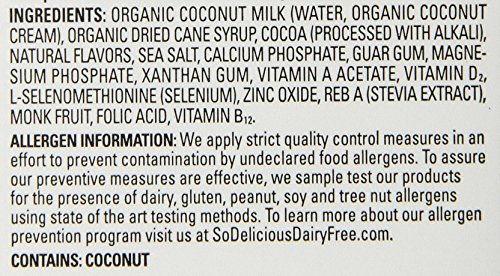 So Delicious Dairy-Free Organic Coconutmilk Beverage, Chocolate, 32 Ounce (Pack of 6) Plant-Based & Vegan, Great in Smoothies Protein Shakes or Cereal