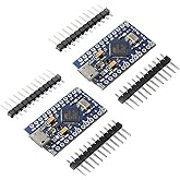 DEVMO 2PCS Pro Micro ATmega32U4 5V 16MHz Micro-USB Development Module Board with 2 Row pin Header Compatible ard-uino Leonardo Replace ATmega328 Pro Mini