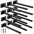 LEOPO 12 Pack-8 inch Floating Shelf Bracket, Hidden Brackets for Wood Shelf