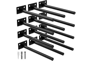 LEOPO 12 Pack-8 inch Floating Shelf Bracket, Hidden Brackets for Wood Shelf