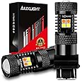 AUXLIGHT 3157 3057 4157 3155 3457 Switchback LED Bulbs 16SMD Chipsets Parking Lights/Daytime Running Lights/DRL and Turn Signal Lights with Projector replacement, White/Amber (Pack of 2)