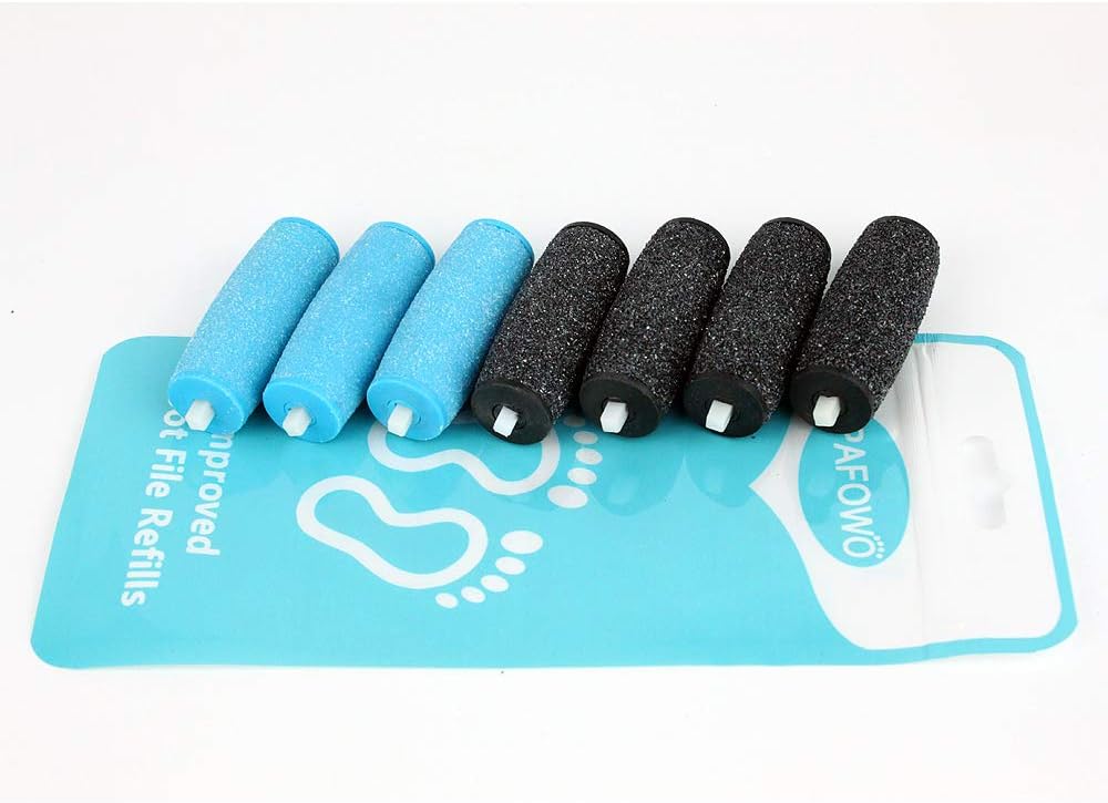 7 Pack Include 4 Extra Coarse & 3 Regular Coarse Replacement Roller Refill Heads Compatible with Amope Pedi Pefect Electronic Foot File: Health & Personal Care