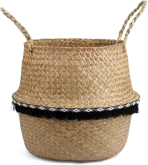 yibuf Canasta Tejida Seagrass Canasta De Lavandería Canasta De Flores