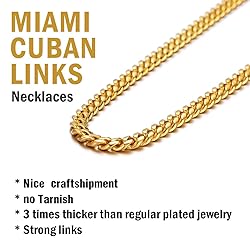 Gold Chains for Mens 24inch 6MM 18K Gold Filled