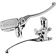 Saihisday 1" Brake Master Cylinder & Clutch Set Chrome for Honda Shadow VTX1800 Kawasaki Vulcan Yamaha Road Star Suzuki (1 Pair, Left + Right)