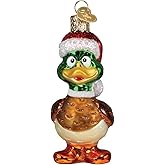 Old World Christmas Silly Santa Duck Glass Blown Ornament for Christmas Tree, Handcrafted Holiday Decoration, Holiday Animal Collection