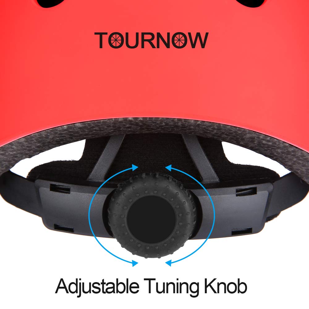 TOURNOW Kids Bike and Skateboard Helmet, CPSC Certified 11 Air Vents Adjustable Dial Helmet for Rollerblading Skateboard Cycling Skating Bike Scooter (Orange, S)