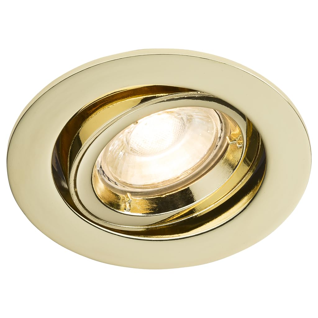 Knightsbridge Recessed Spotlight with Tilt/Twist and Lock Downlight, Brass