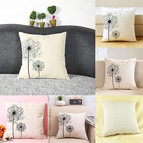 Taloyer Dandelion Throw Pillow Case Square Pillowcase Cushion Cover for Sofa Bed Decoration - Thumbnail 5