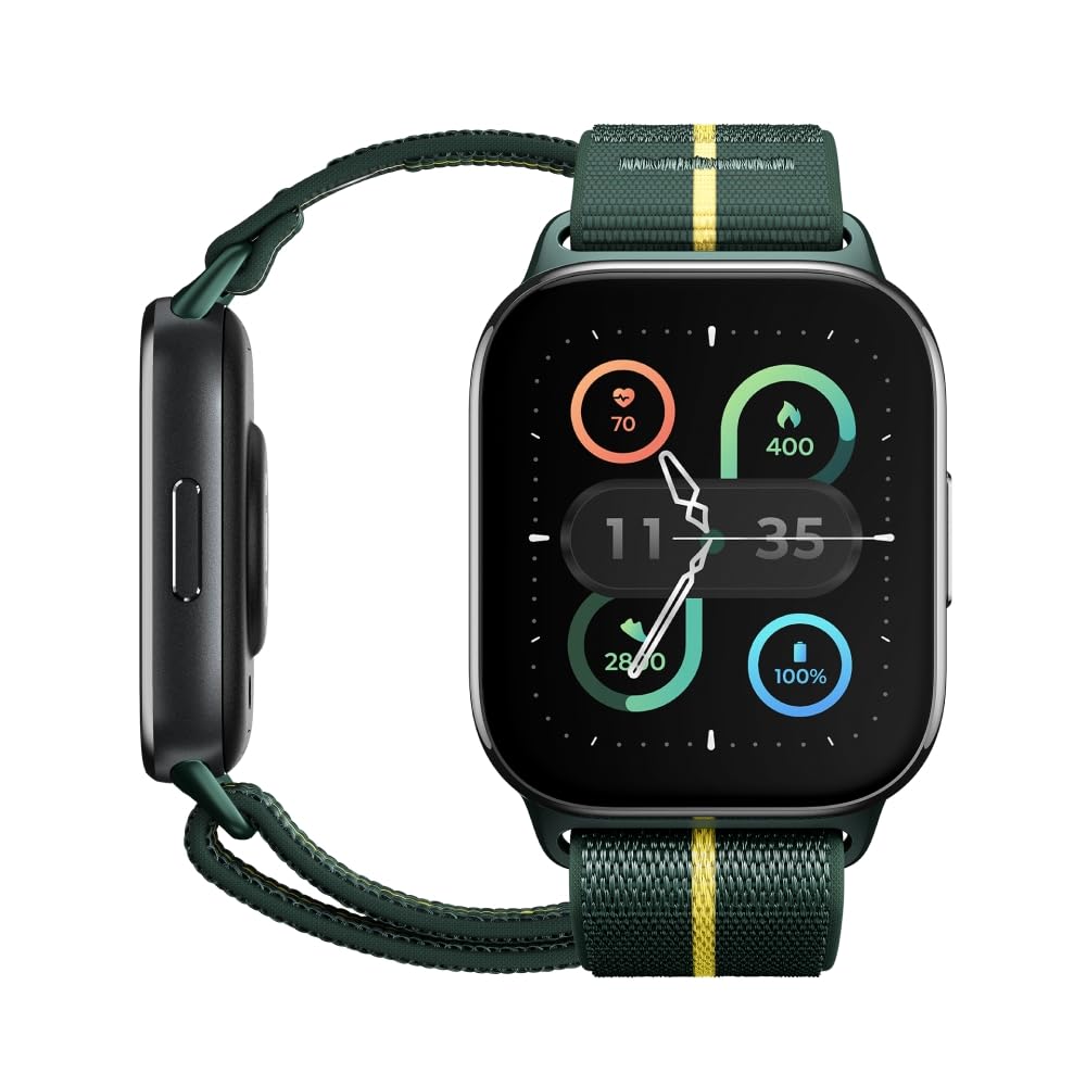 Motorola Moto Watch fit (Fitness-Funktionen, Moto-AI-Steuerung, 1,9"-OLED-Display, Gorilla Glass 3, IP68, bis zu 16 Tagen Akku-Power, BT, 32 MB/256 MB, Android) Trekking Green