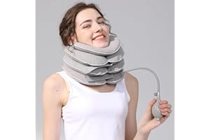 BKRTONDSY Neck Stretcher with Neck Brace,Cervical Traction Neck Device,Neck Relief Tool,Adjustable Inflatable Cervical Brace,Home Use Neck Decompression New Technology Breathable Fabric Washable&Colorfast