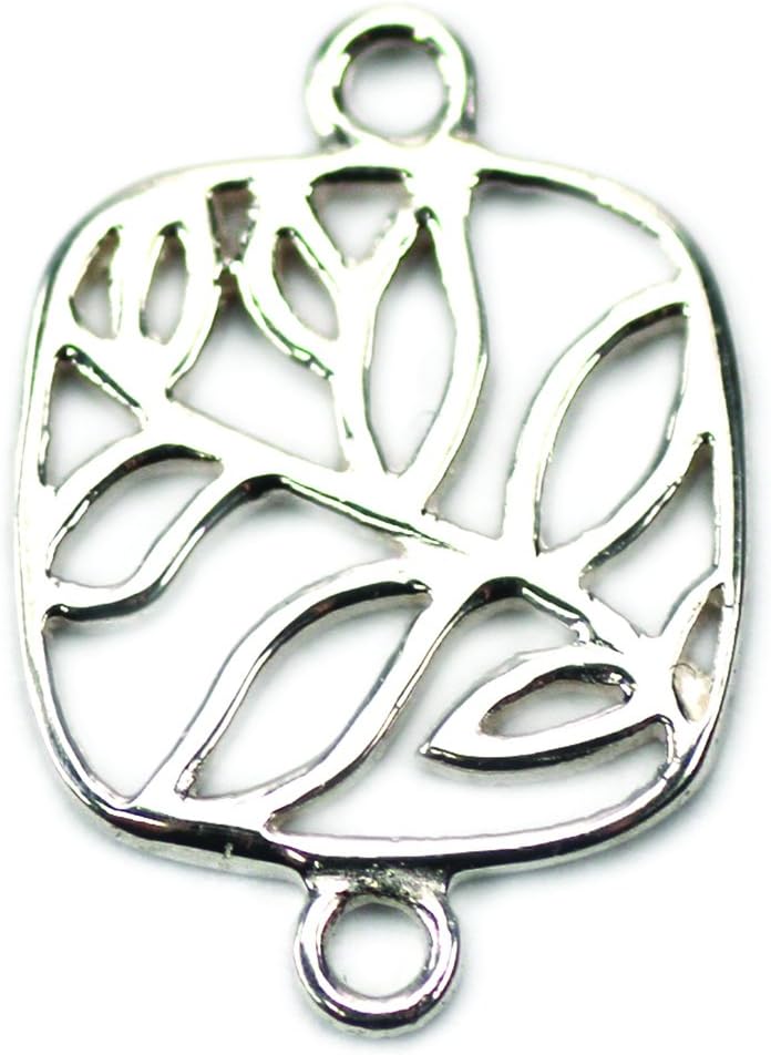 Amoracast Exclusive Sterling Silver Sprig Curved Square Pendant