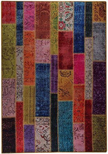 MA Trading Contemporary Rectangle Area Rug 4'x6' Multi Color Patchwork Collection
