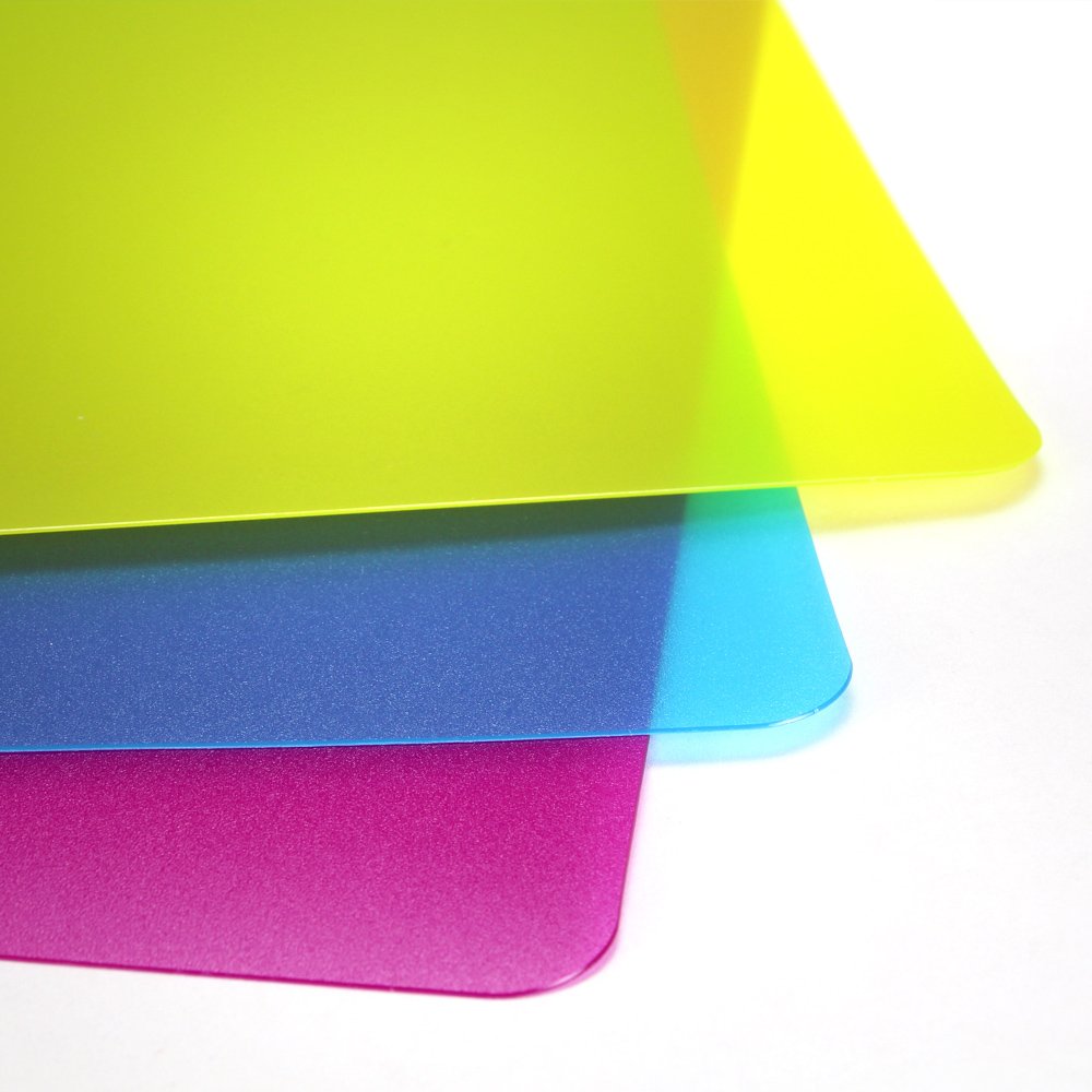 Flexible Plastic Cutting Board Mats Set, Colorful Kitchen Cutting Board Set of 3 Colored Mats by Nicole Home Collection