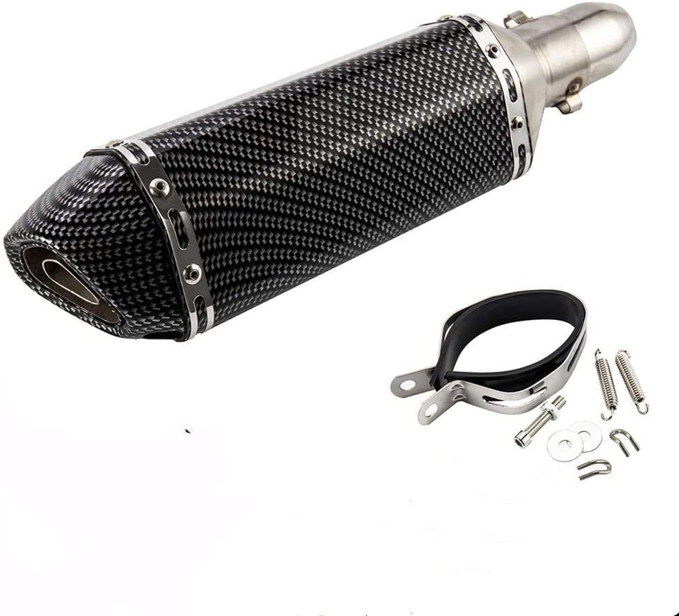 Amazon Sunshinelife スリップオンマフラー バイクサイレンサー 炭素繊維gp 38mm 50 8mm汎用 ステンレス マフラー可取り外し サイレンサー オートバイ ブラック スリップオン 車 バイク