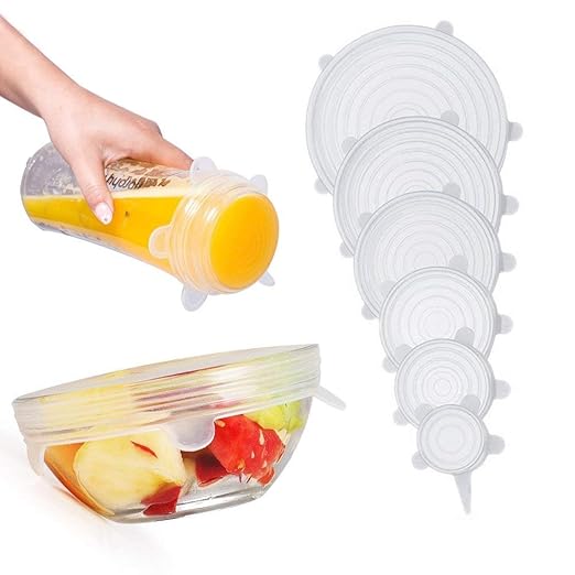 NYKKOLA 6 unidades de tapas elásticas de silicona, tapas ...