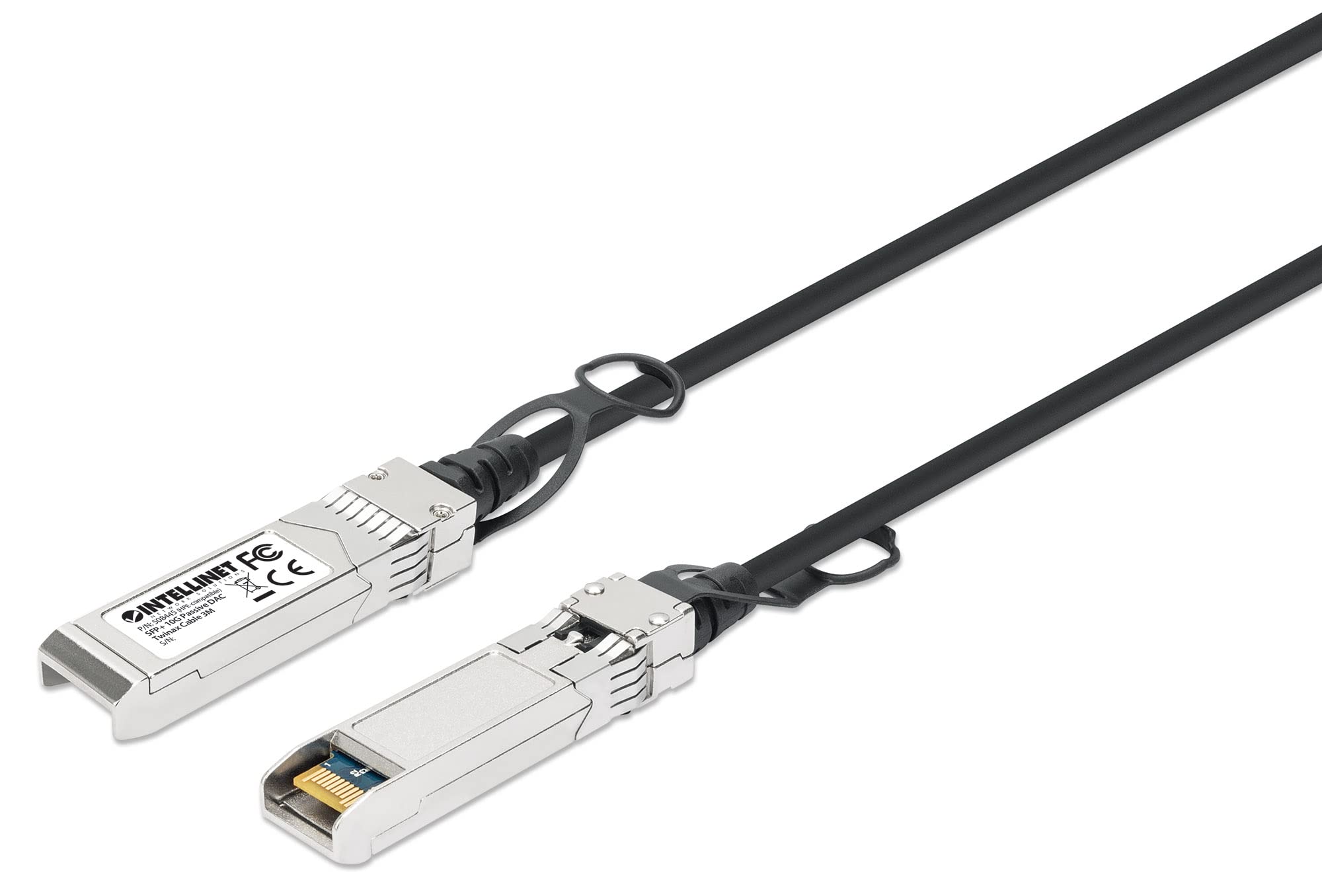 Intellinet SFP+ 10G Passive DAC Twinax Cable SFP+ to SFP+ 3m HPE Compatible Direct Attach Copper AWG 30 Black