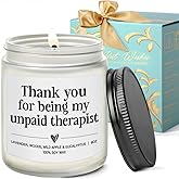 Thanks for Being My Unpaid Therapist Candle Friends Gifts for Birthday Christmas - Thank You Gifts for Teacher, Nurses, Besties, Moms, Sisters - Lavender, Woods, Wild Apple & Eucalyptus Candle 9OZ
